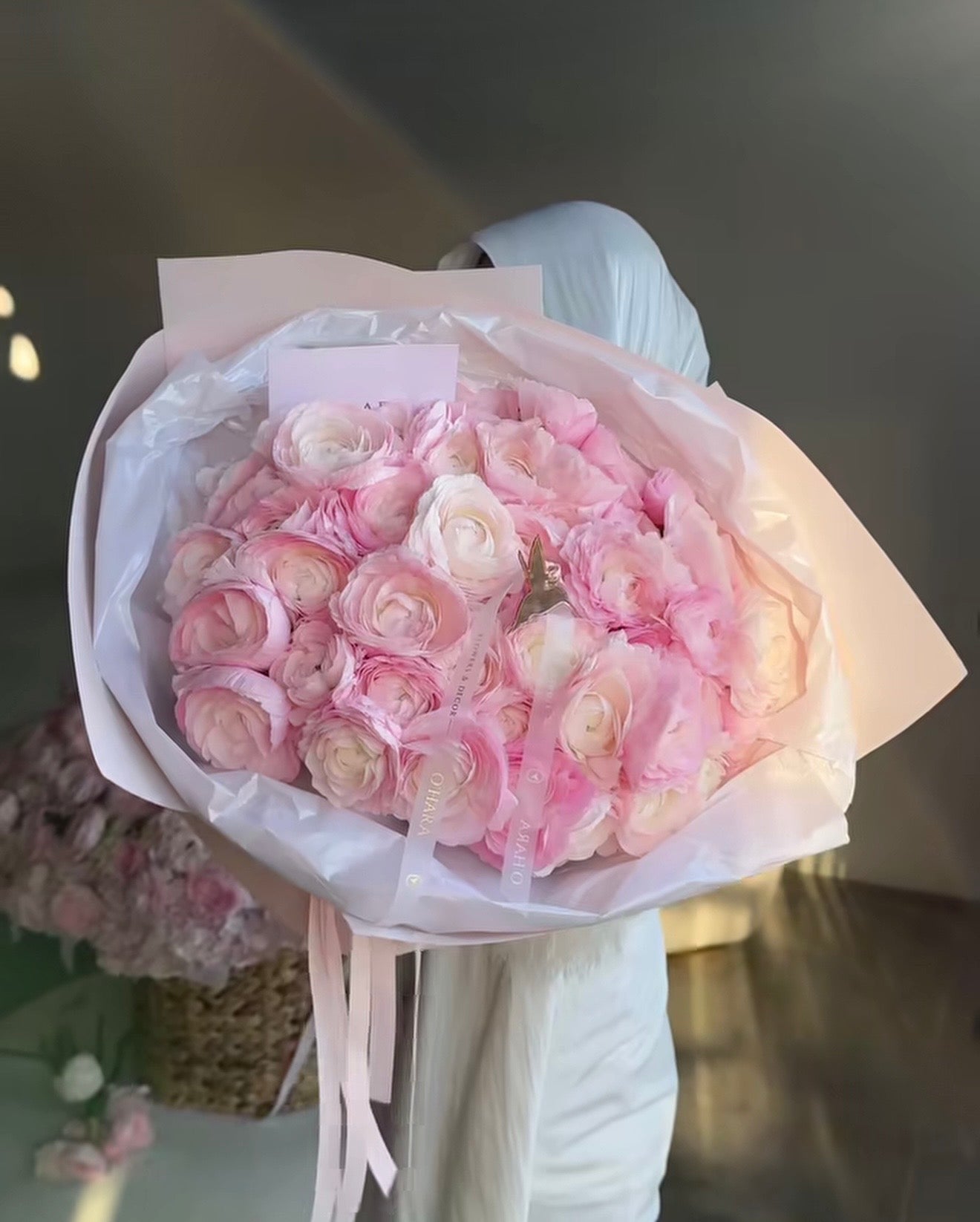 Pink Ranunculus Mono Bouquet