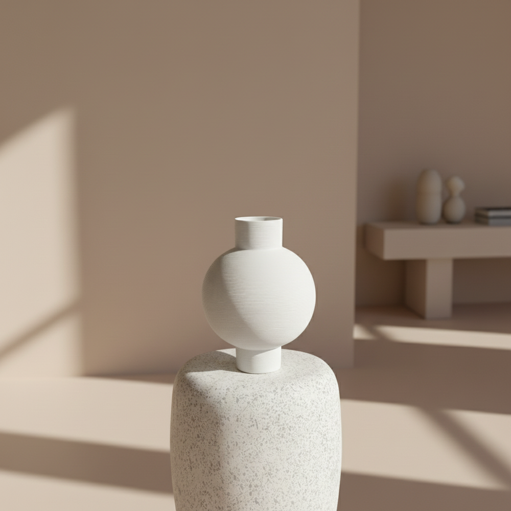 White bubble ceramic vase